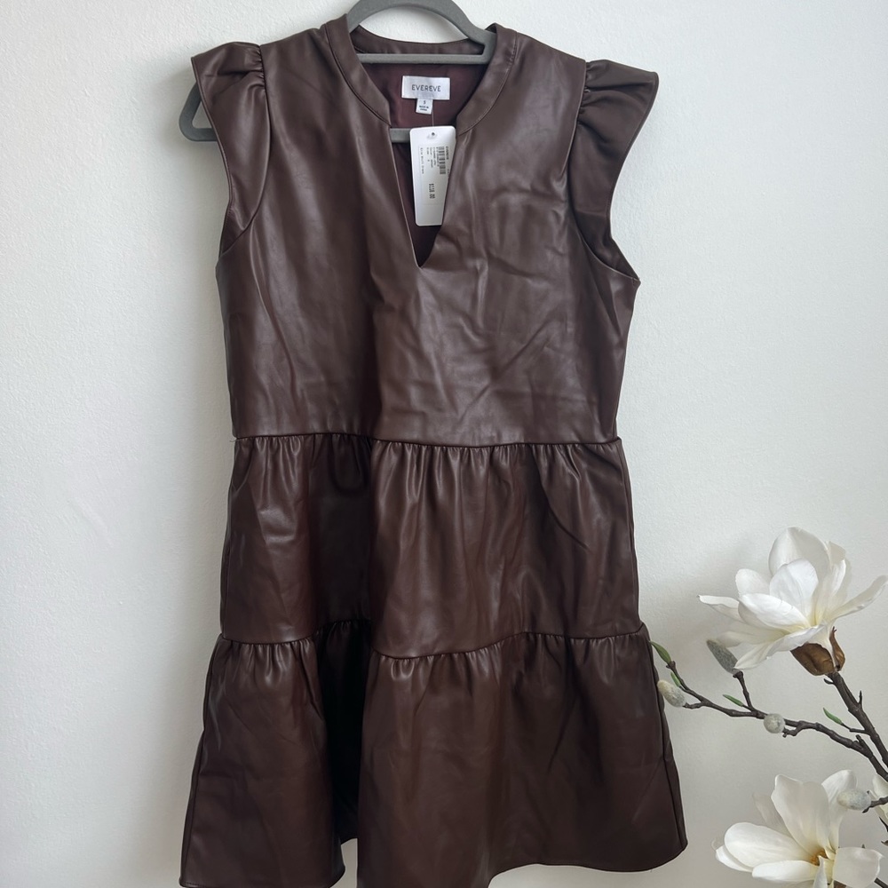 EVEREVE NEW W/TAGS FAUX LEATHER DRESS